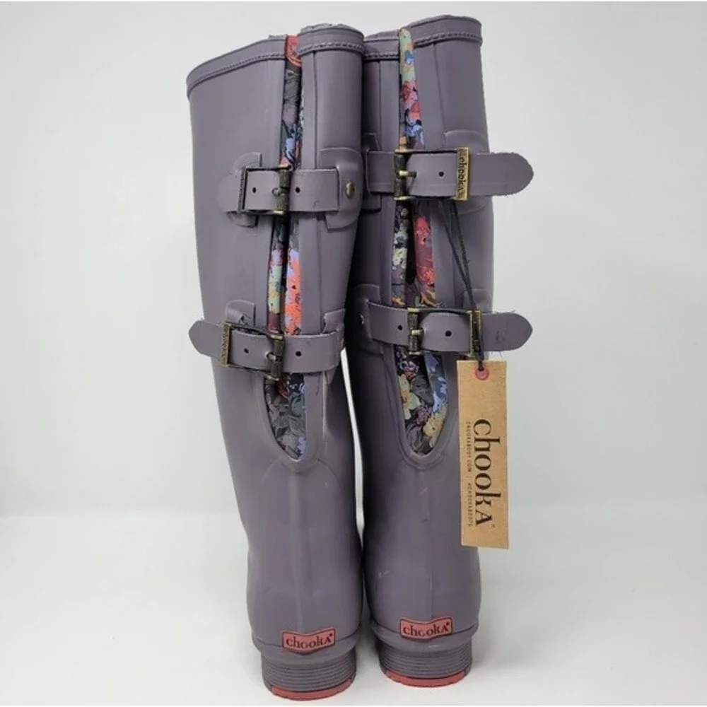 NWOB Chooka's Versa Prima Wide Calf Mulberry Rainboots 6‎